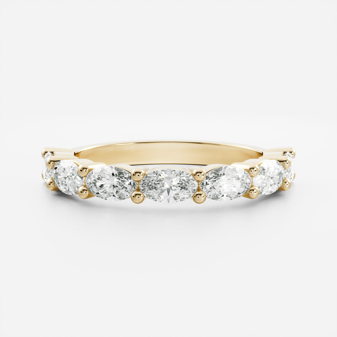 The Genevieve Ring - Horizontal Oval Wedding Band