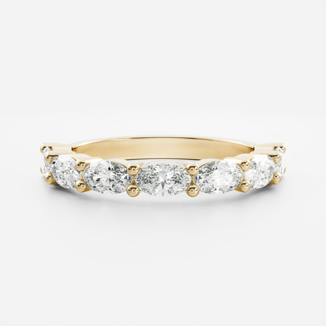 The Genevieve - Lab Diamond Horizontal Oval Women's Ceremonial Band