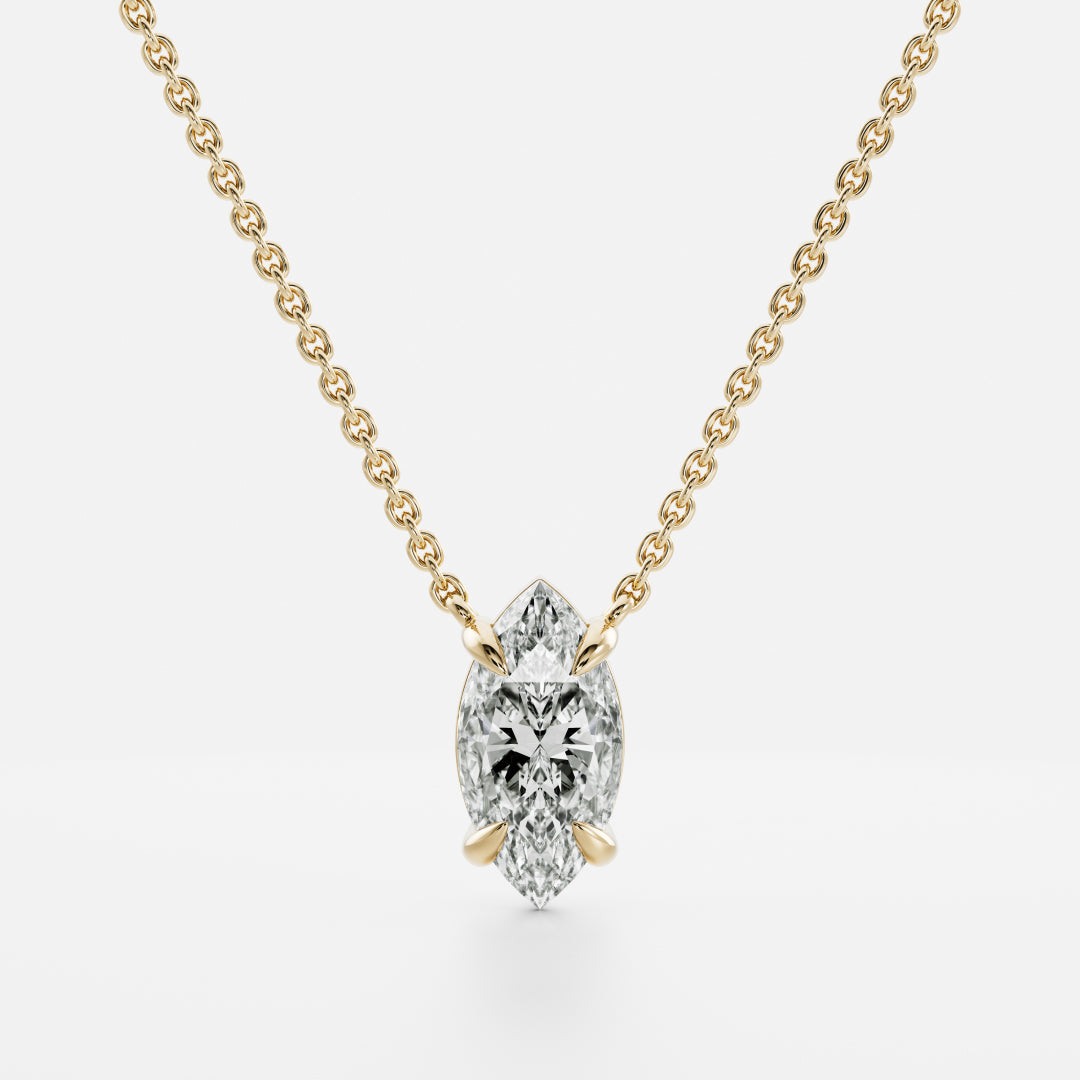 The Iris Necklace - Marquise Pendant