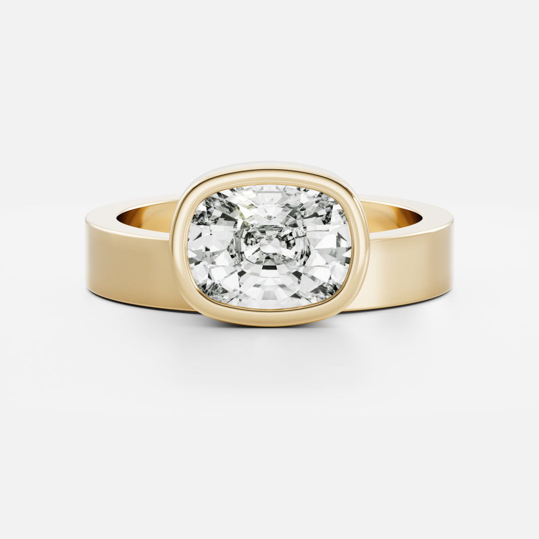 The Ludae Ring - Elongated Cushion Cigar Solitaire
