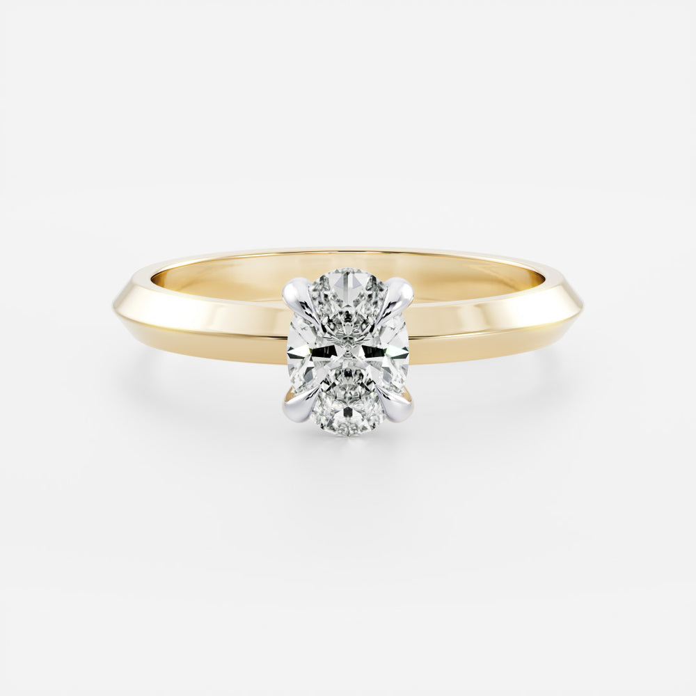 
                      
                        The Luise Ring - Oval Solitaire With Knife Edge Band
                      
                    