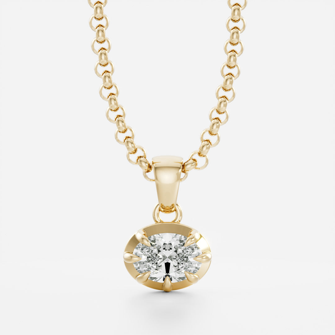 The Allegra Pendant - Oval Pendant with Belcher Chain