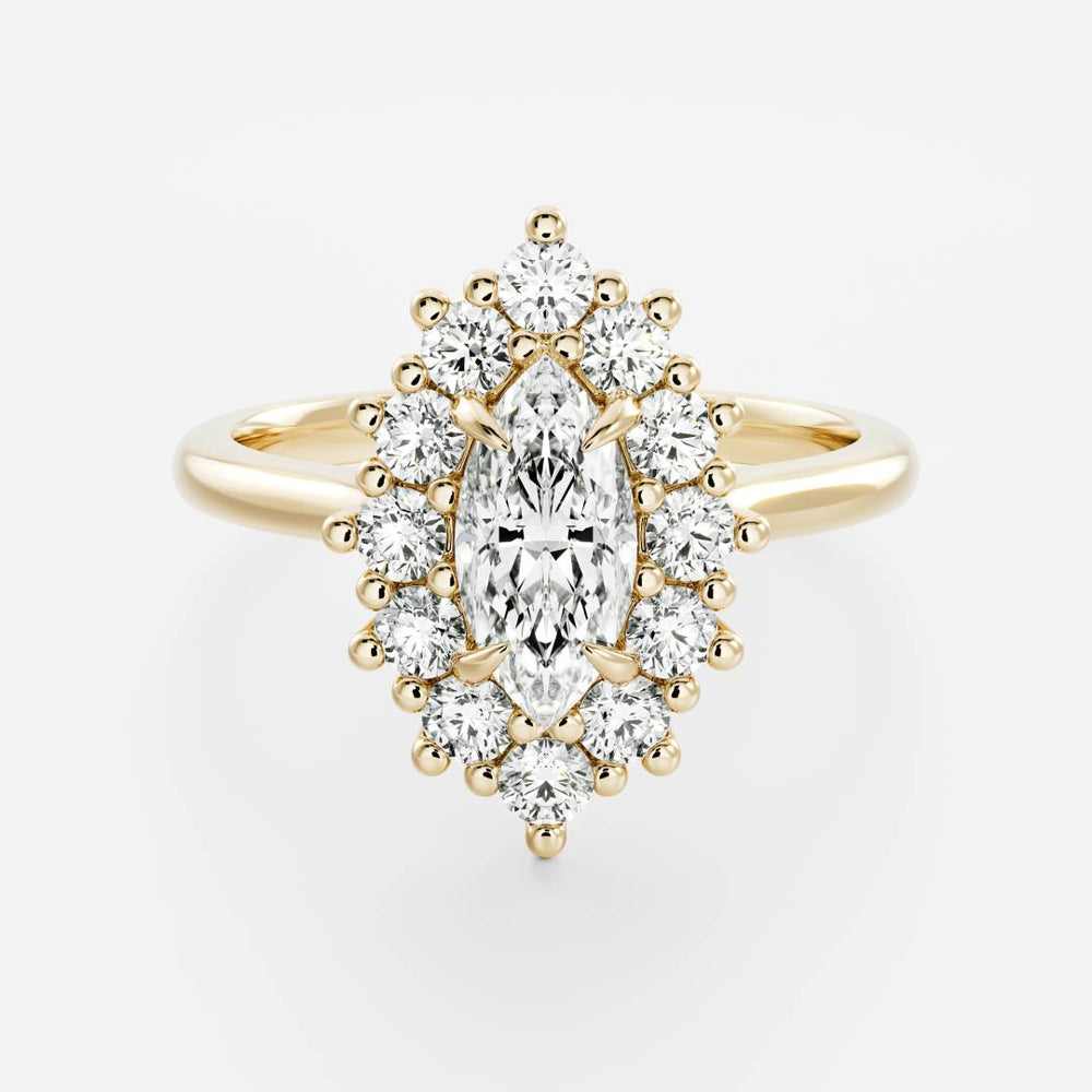 The Eloise Ring - Marquise Antique Halo