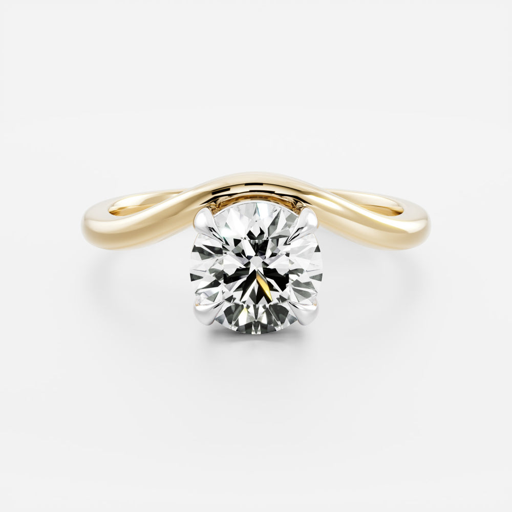 
                      
                        The Maya Ring - Round Curved Solitaire
                      
                    