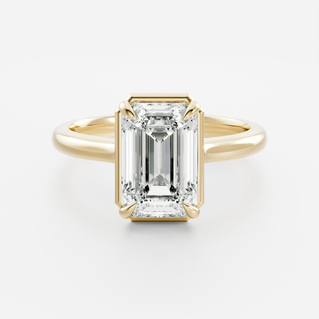 The Audrey Ring - Emerald Cathedral Georgian Solitaire