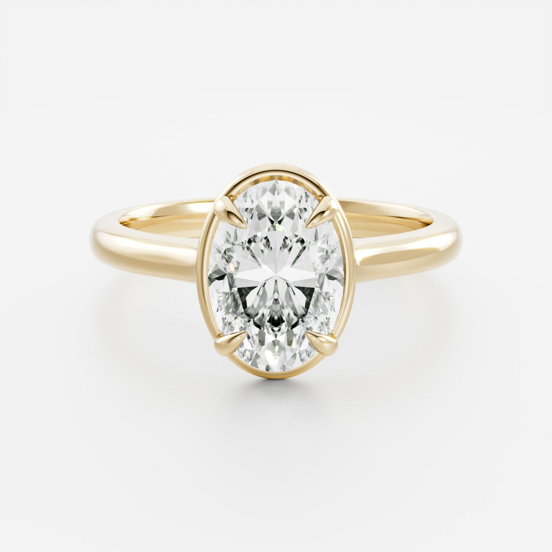 The Luise Ring - Oval Cathedral Georgian Solitaire