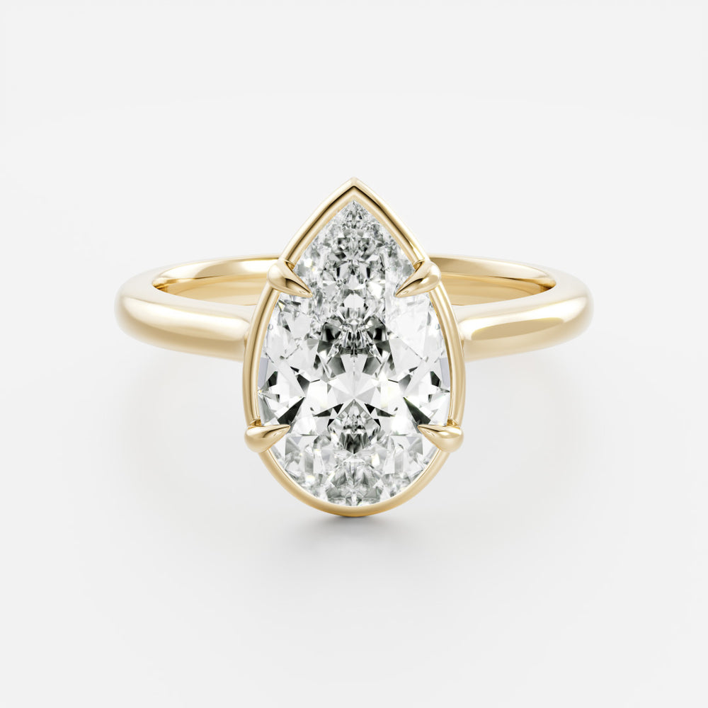 The Sophia Ring - Pear Cathedral Georgian Solitaire