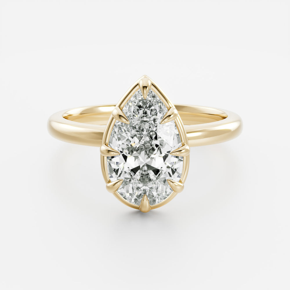 The Sophia Ring - Pear Georgian Solitaire