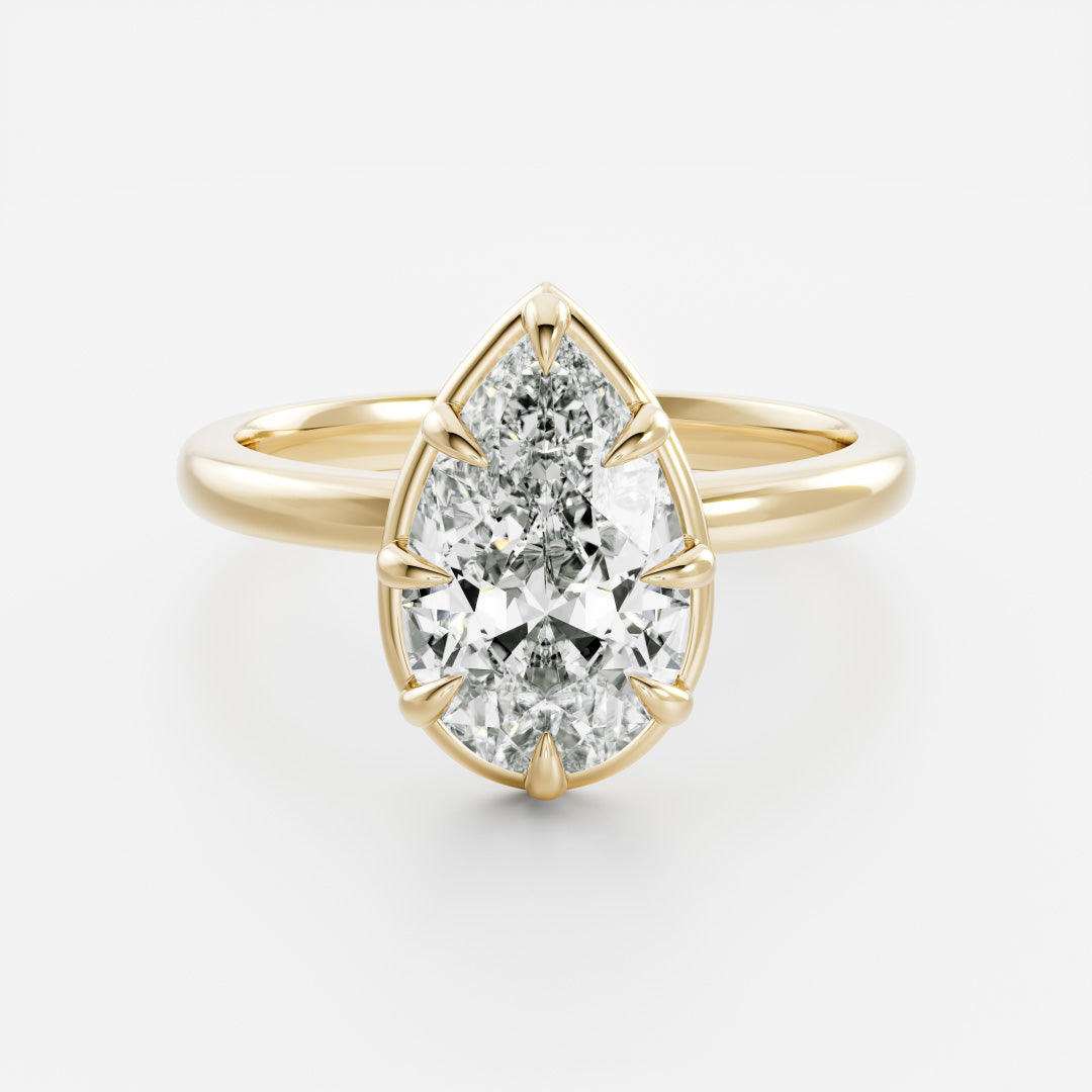The Sophia Ring - Pear Georgian Solitaire