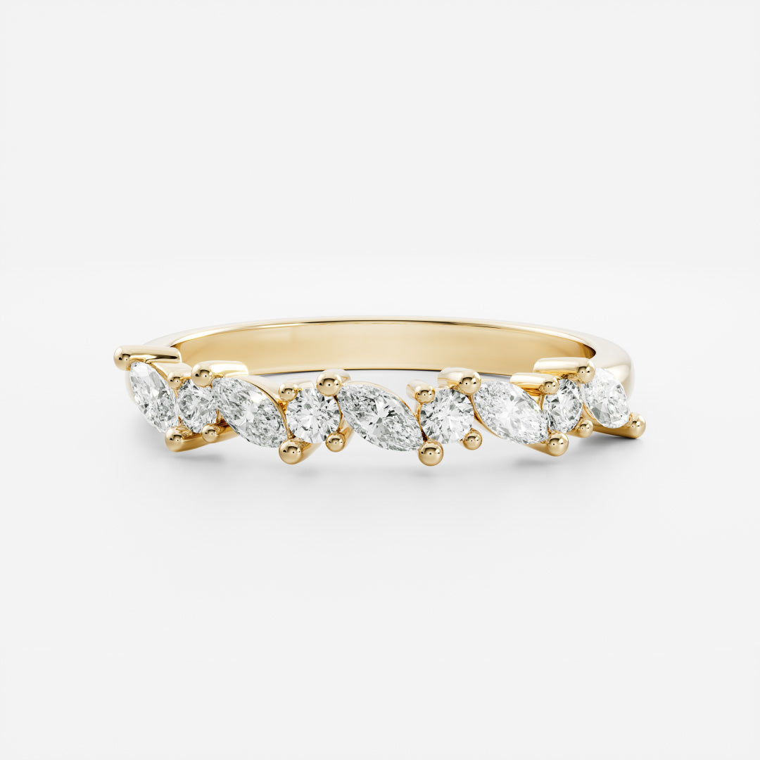 The Oceane Ring - Marquise and Round Brilliant Wedding Band