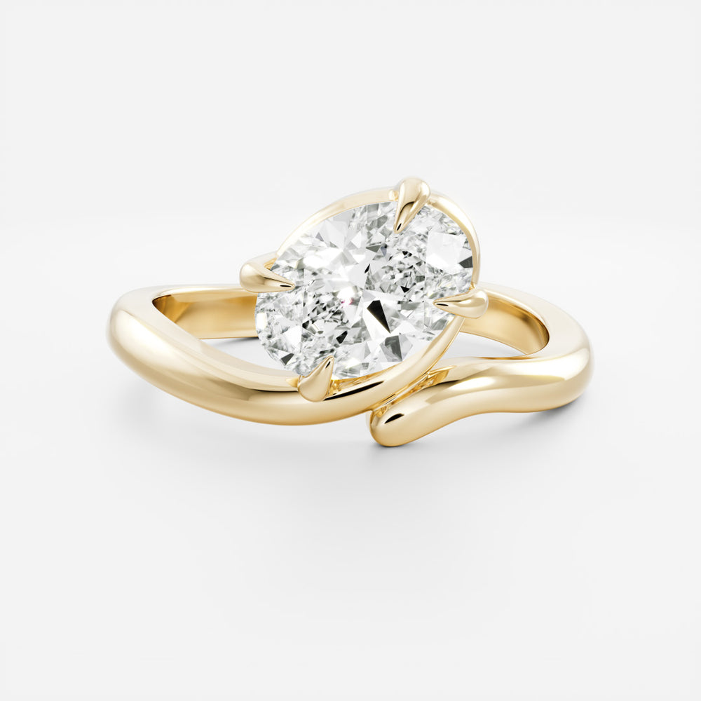 
                      
                        The Thérèse Ring - Floating Oval Solitaire with Twisted Band
                      
                    