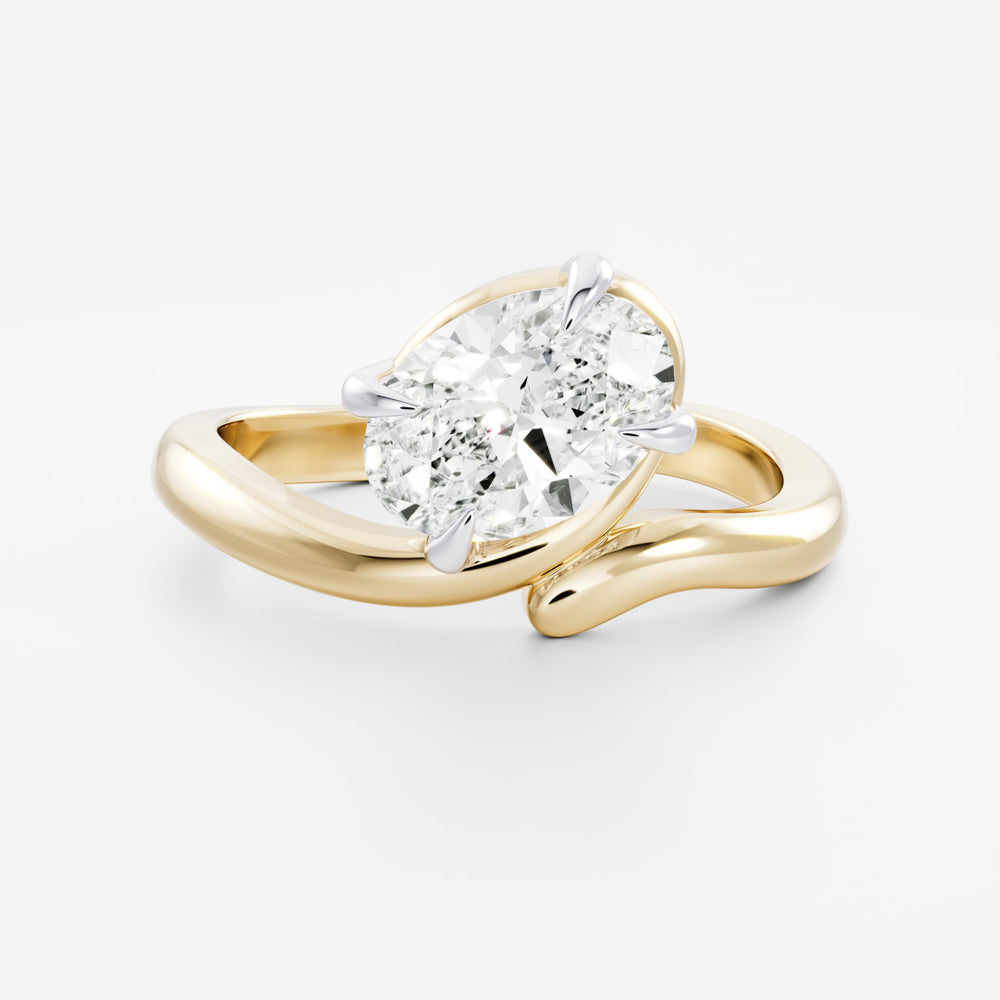 
                      
                        The Thérèse Ring - Floating Oval Solitaire with Twisted Band
                      
                    