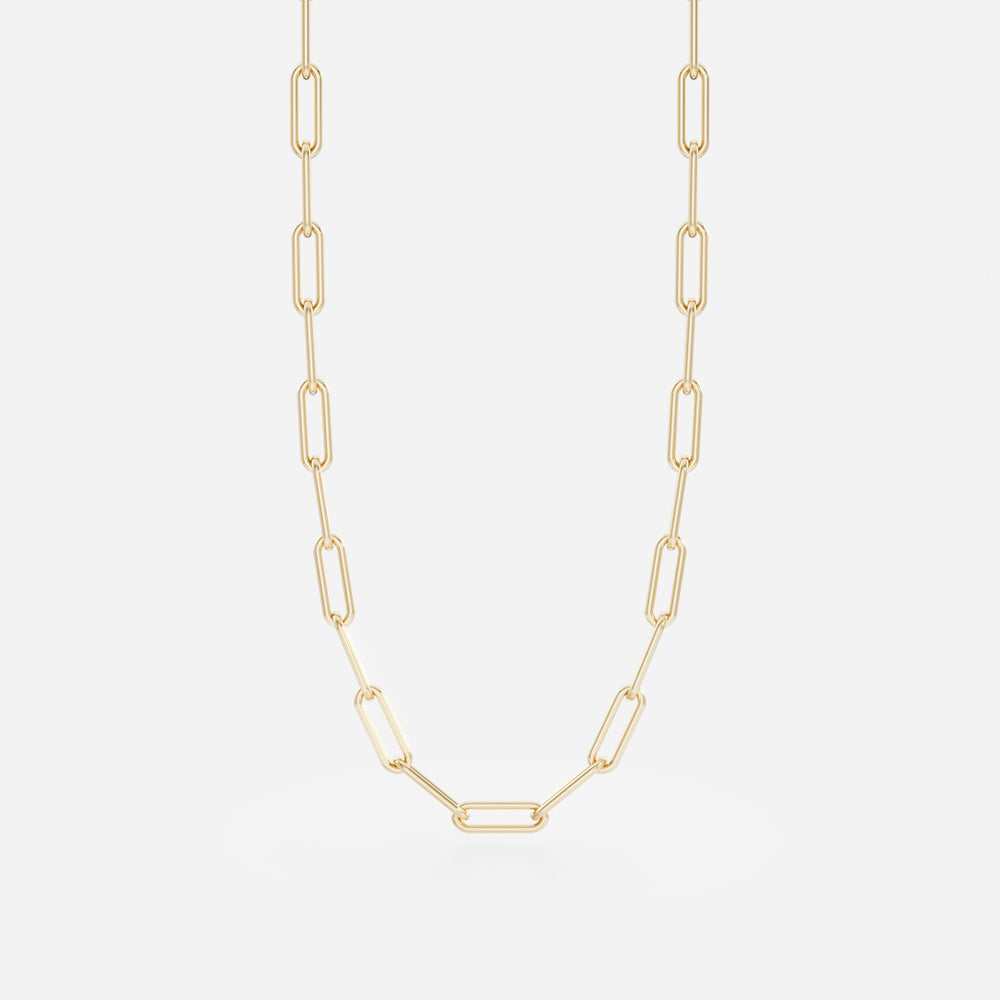 9k Yellow Gold Fine Paperclip Chain