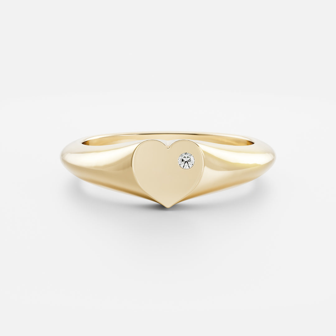 The Signature Heart Inlay Signet Ring