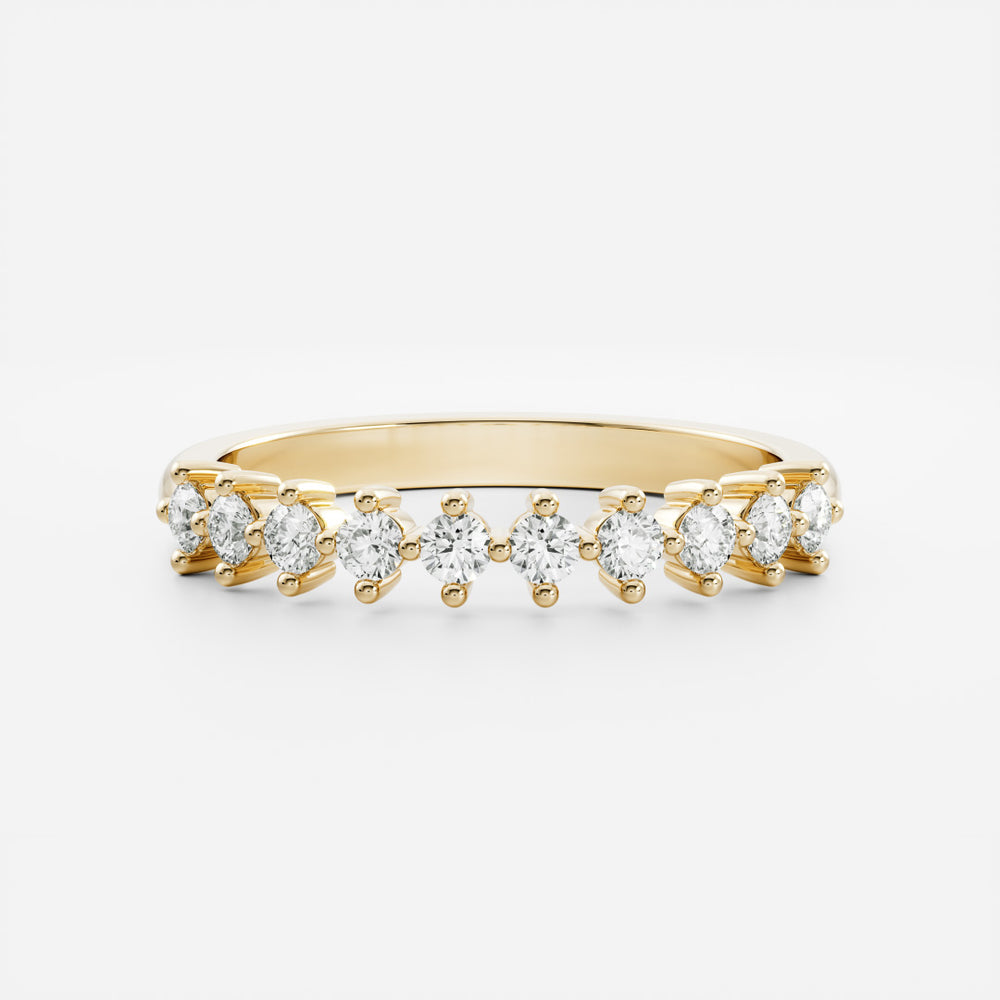 The Violette Ring - Round Brilliant Wedding Band