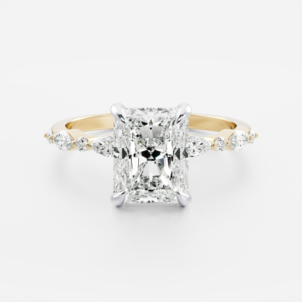 
                      
                        The Celeste Ring - Radiant With Marquise and Round Brilliant Band
                      
                    