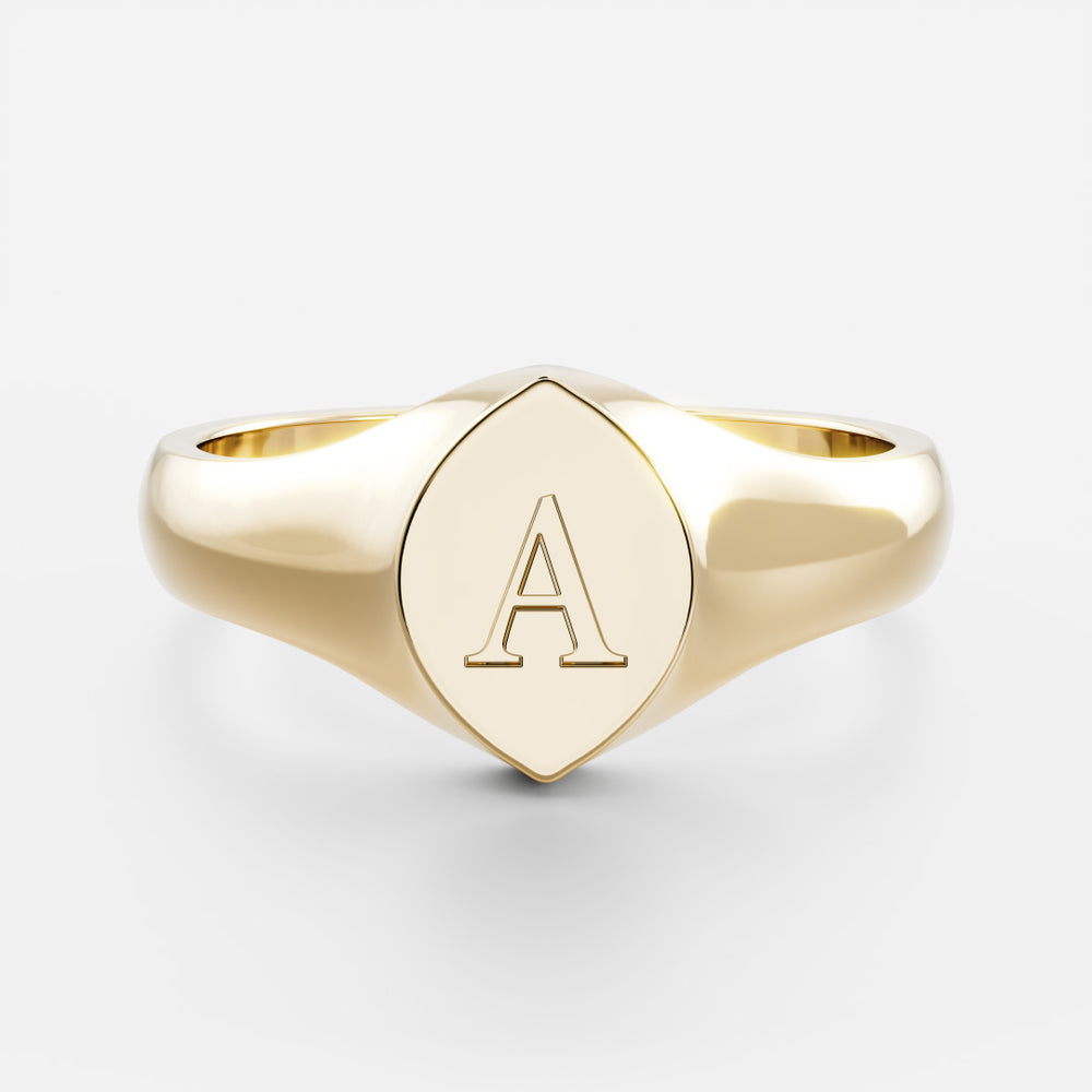 
                      
                        Signature Marquise Signet Ring
                      
                    