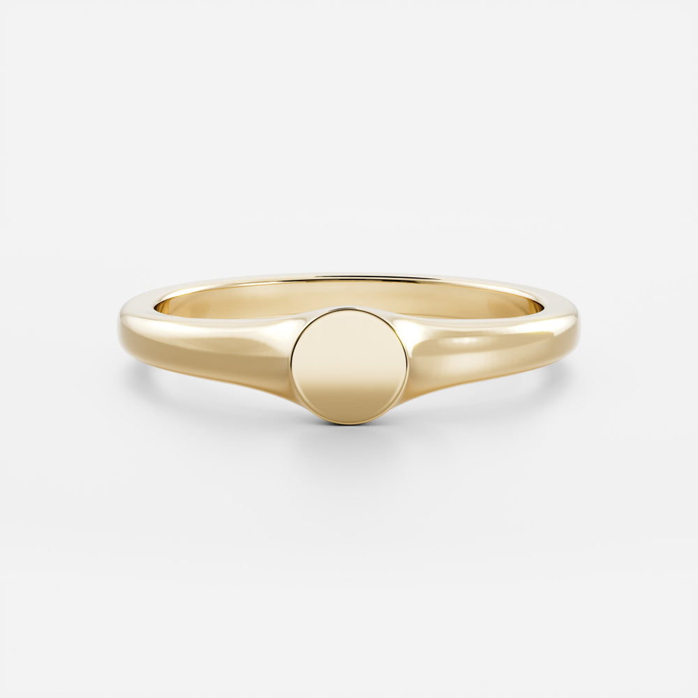 
                      
                        Signature Petite Round Signet Ring
                      
                    