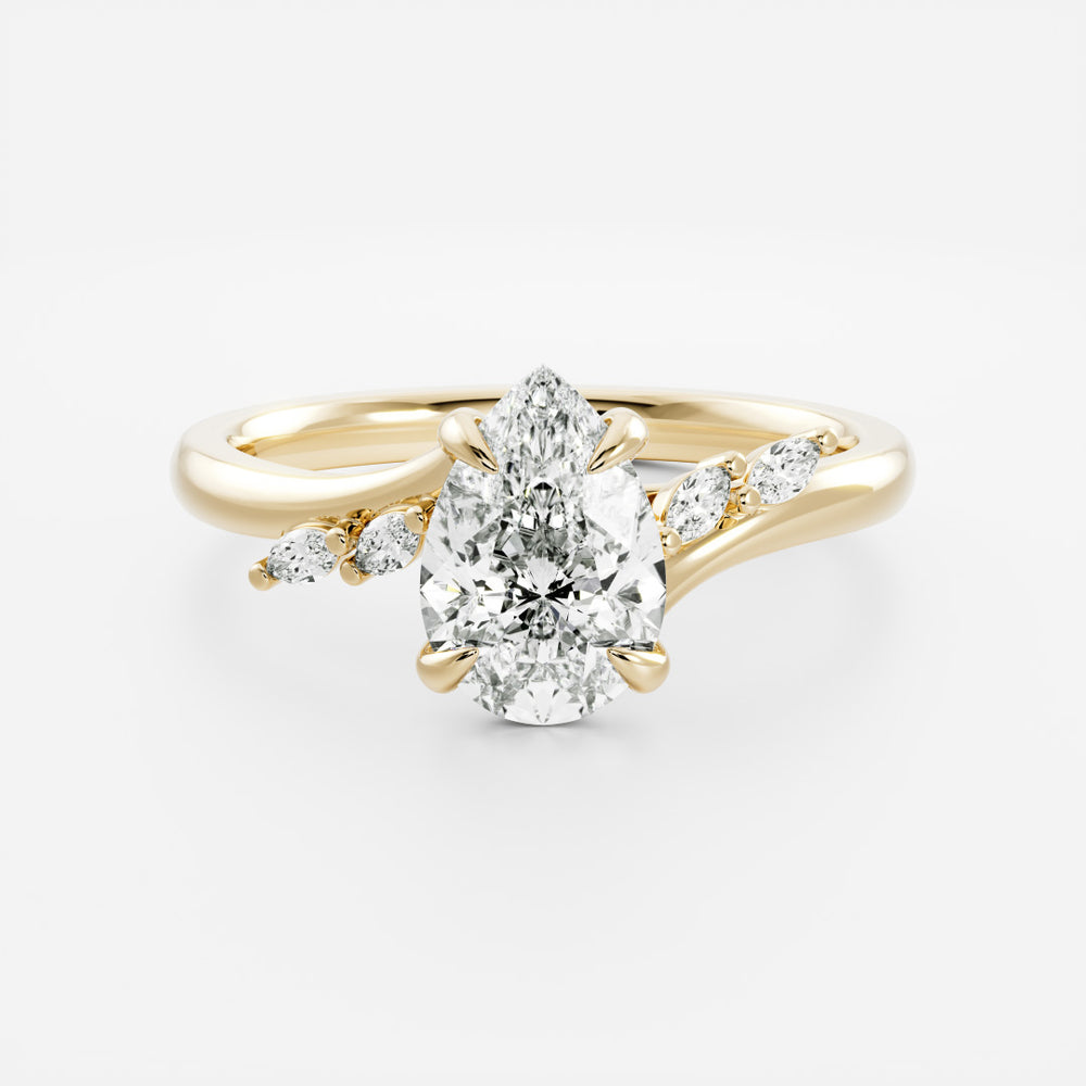 The Amira Ring - Pear with Marquise Accents