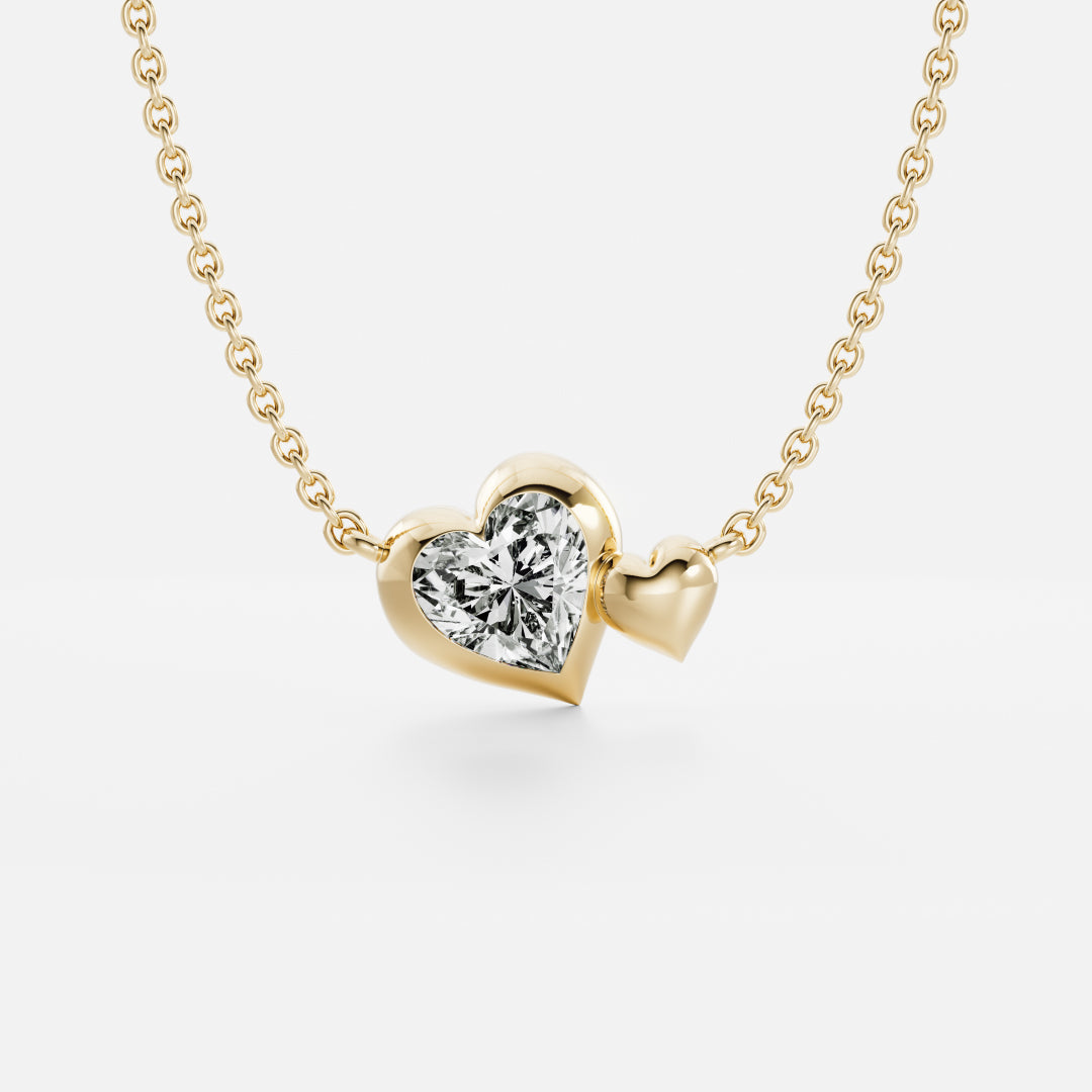 The Arabella Toi et Moi Heart Necklace