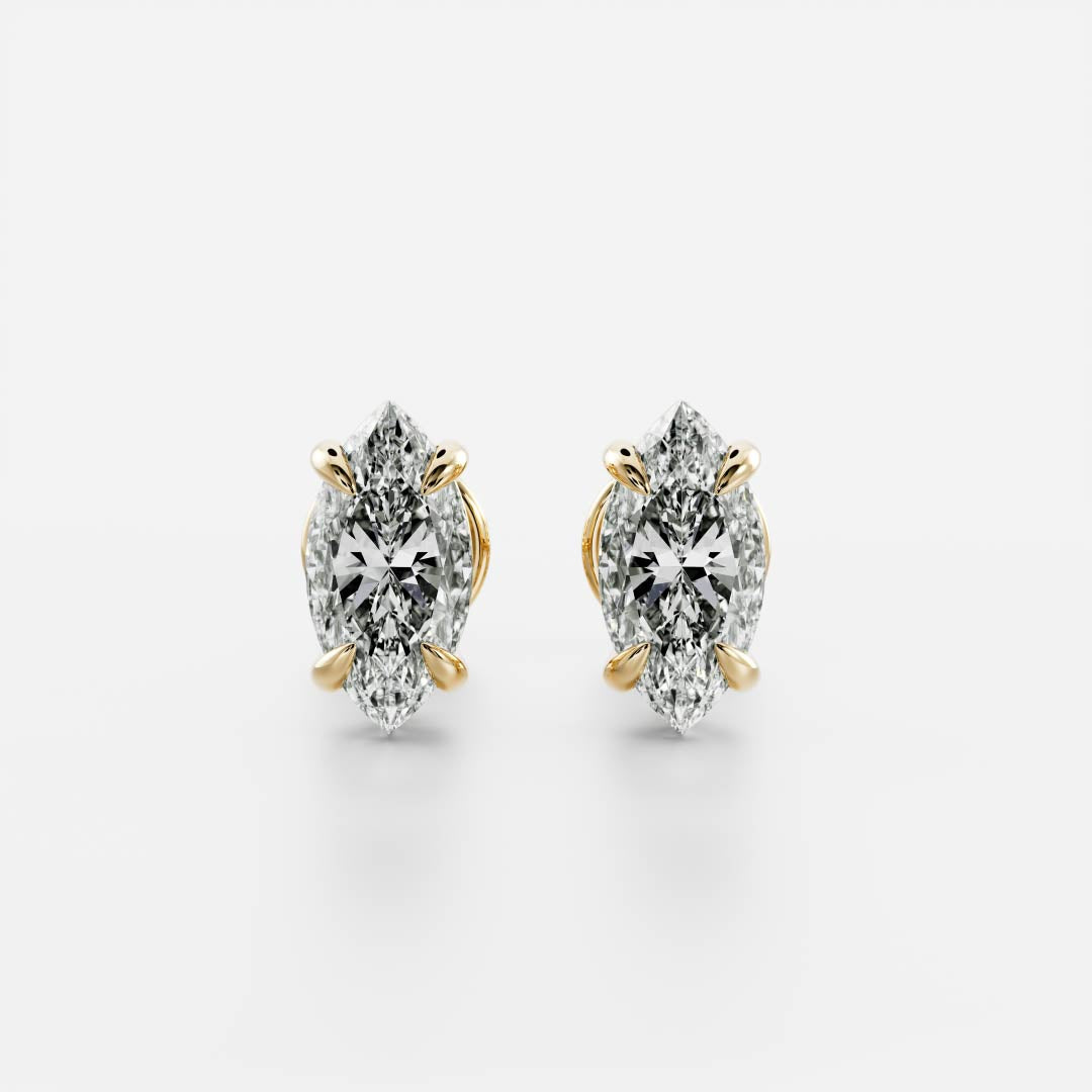 The Iris Earrings - Marquise Studs
