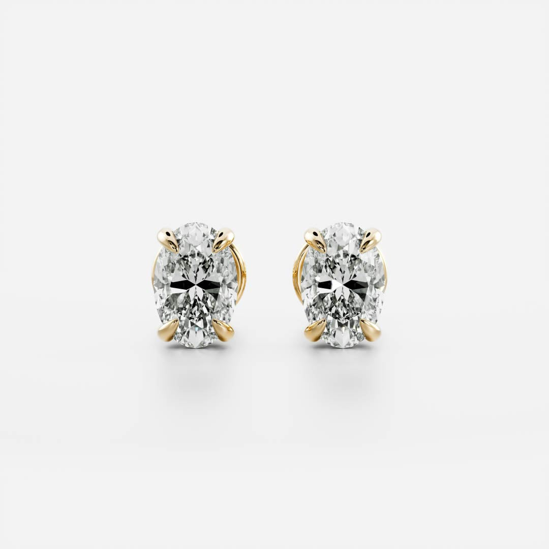 The Iris Earrings - 1.0CTTW Lab Diamond Oval Studs