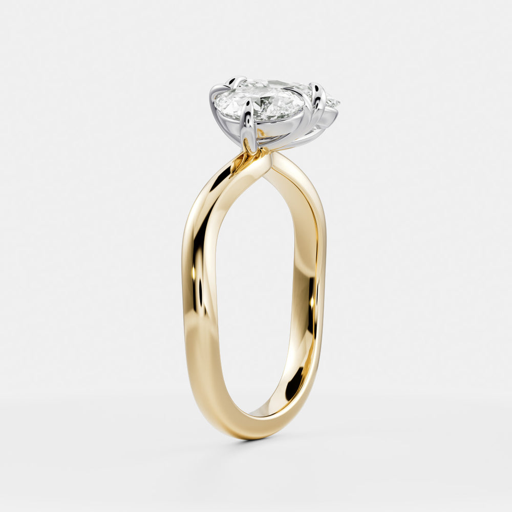 
                      
                        The Nadine Ring - Pear and Oval Organic Curved Toi et Moi
                      
                    