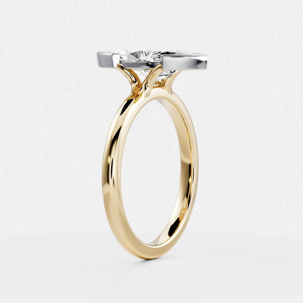 
                      
                        The Arie Ring - Marquise Half Bezel Solitaire
                      
                    