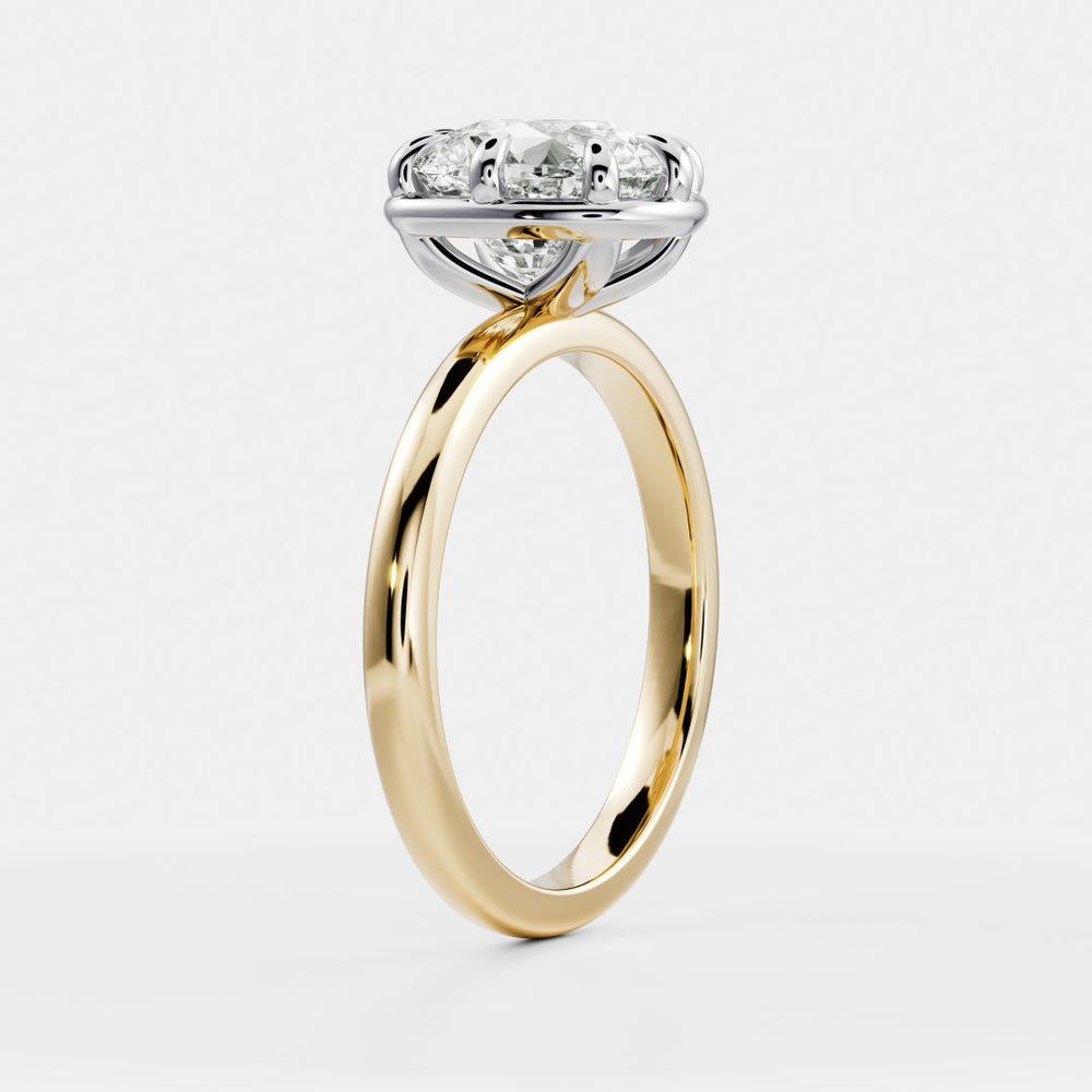 
                      
                        The Ophelia Ring - Elongated Cushion Georgian Solitaire
                      
                    