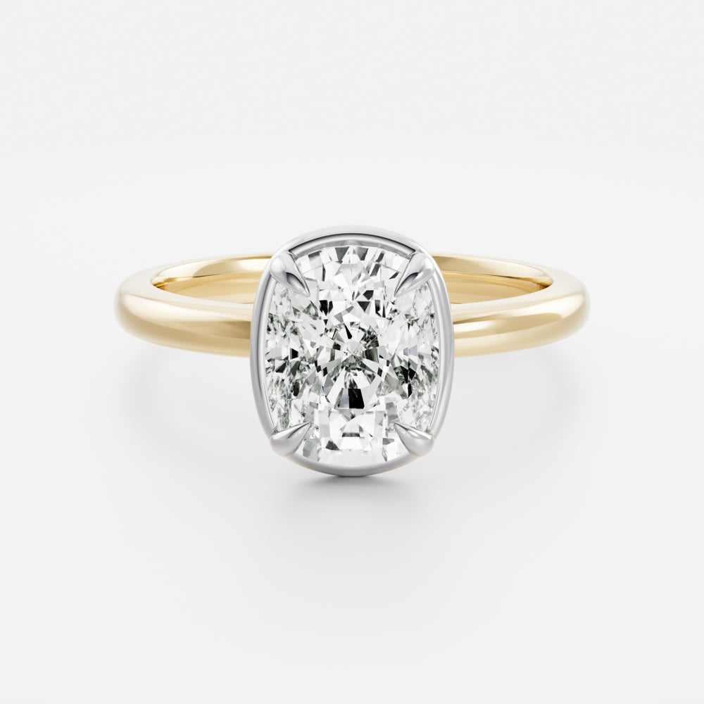 
                      
                        The Ophelia Ring - Elongated Cushion Georgian Solitaire
                      
                    