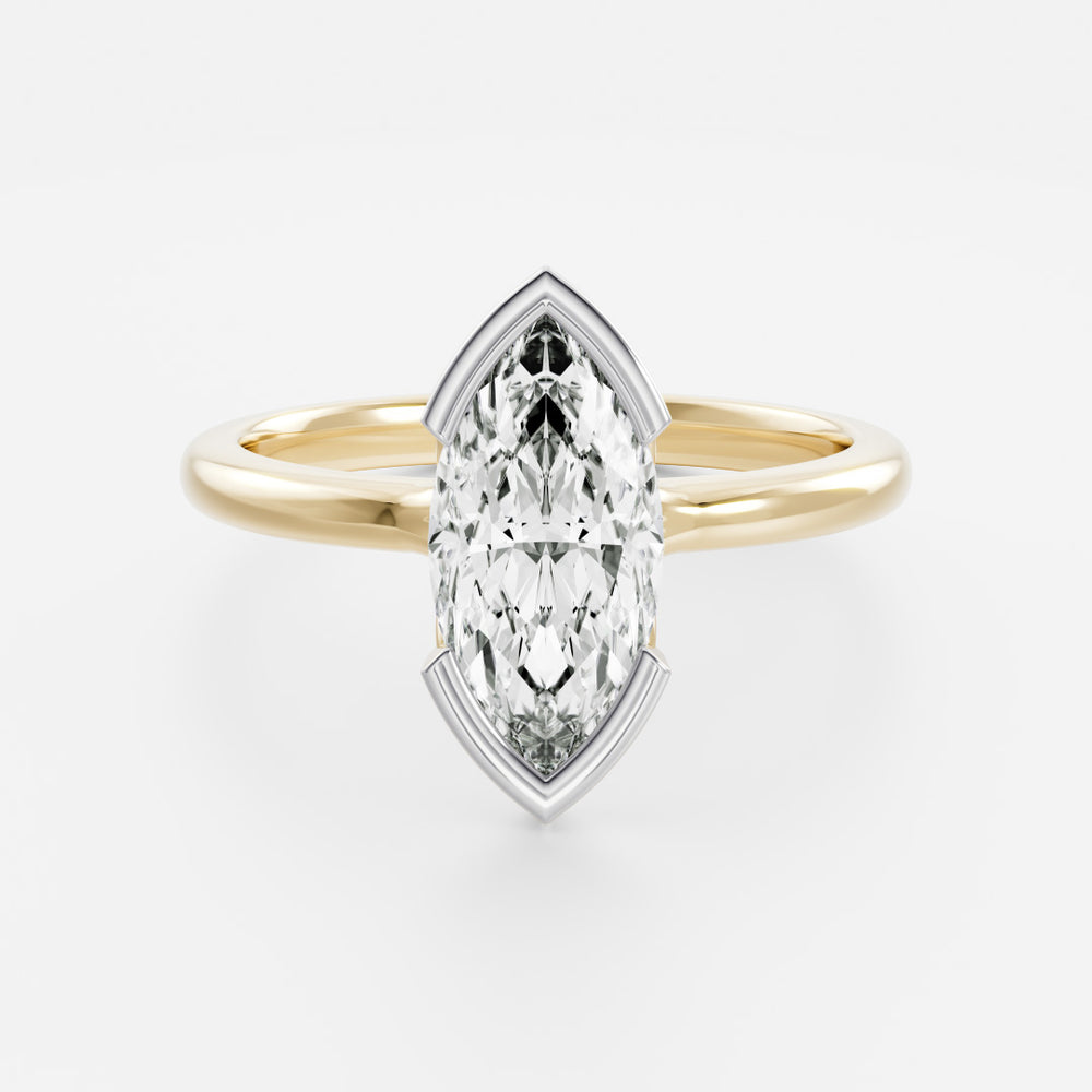 
                      
                        The Arie Ring - Marquise Half Bezel Solitaire
                      
                    