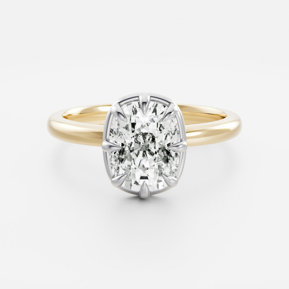 
                      
                        The Ophelia Ring - Elongated Cushion Georgian Solitaire
                      
                    
