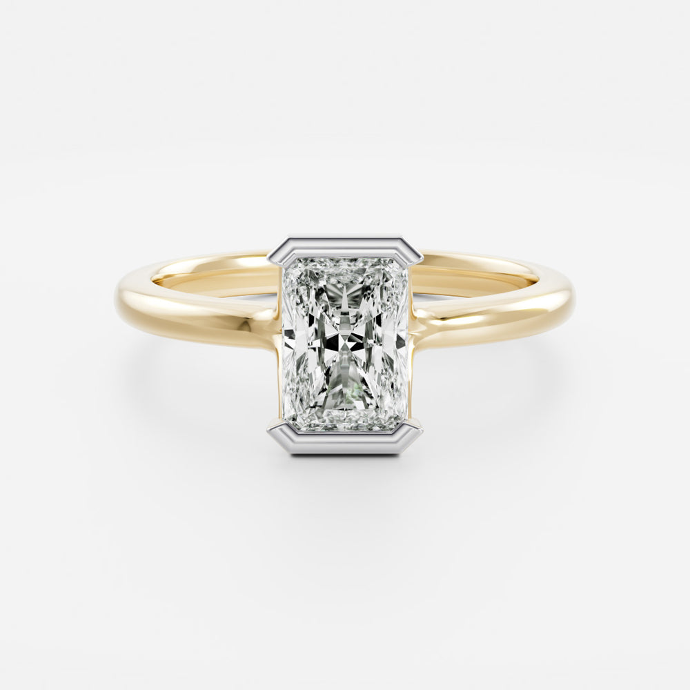 
                      
                        The Vienna Ring - Radiant Half Bezel Solitaire
                      
                    