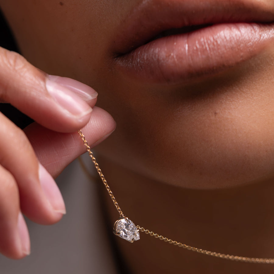 The Iris Necklace - Pear Pendant