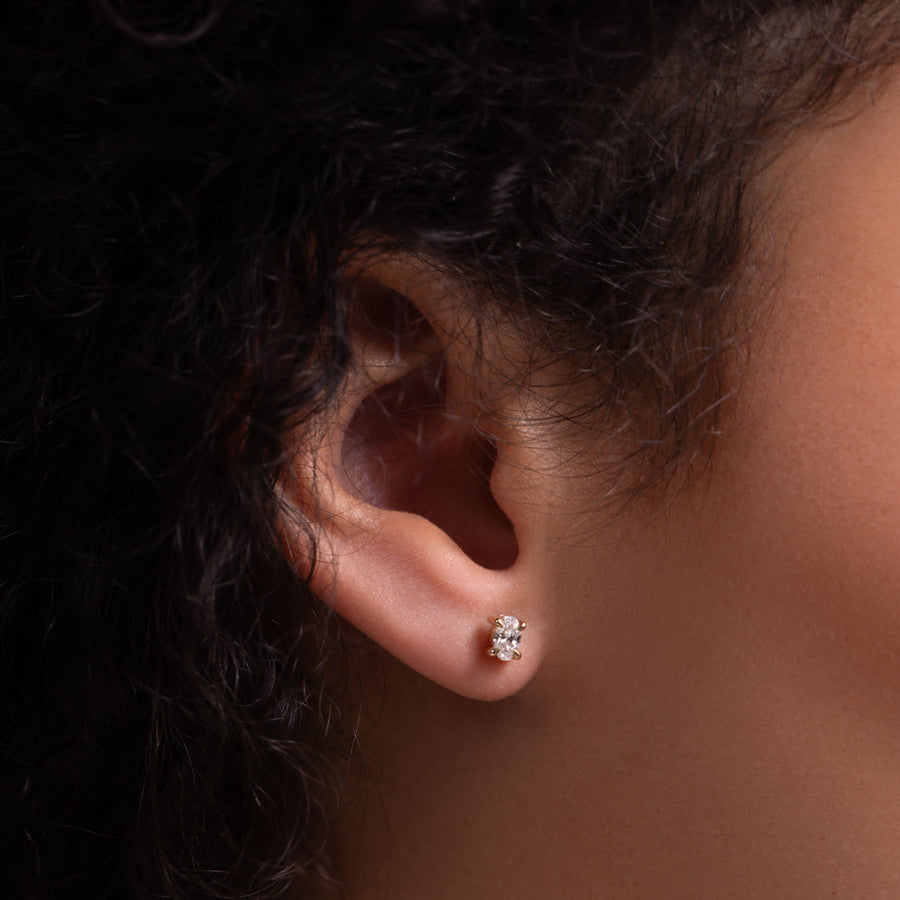 The Iris Earrings - Oval Studs