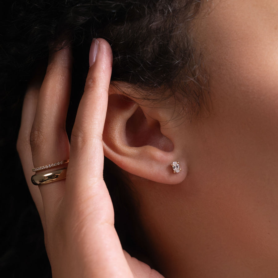 The Iris Earrings - Oval Studs
