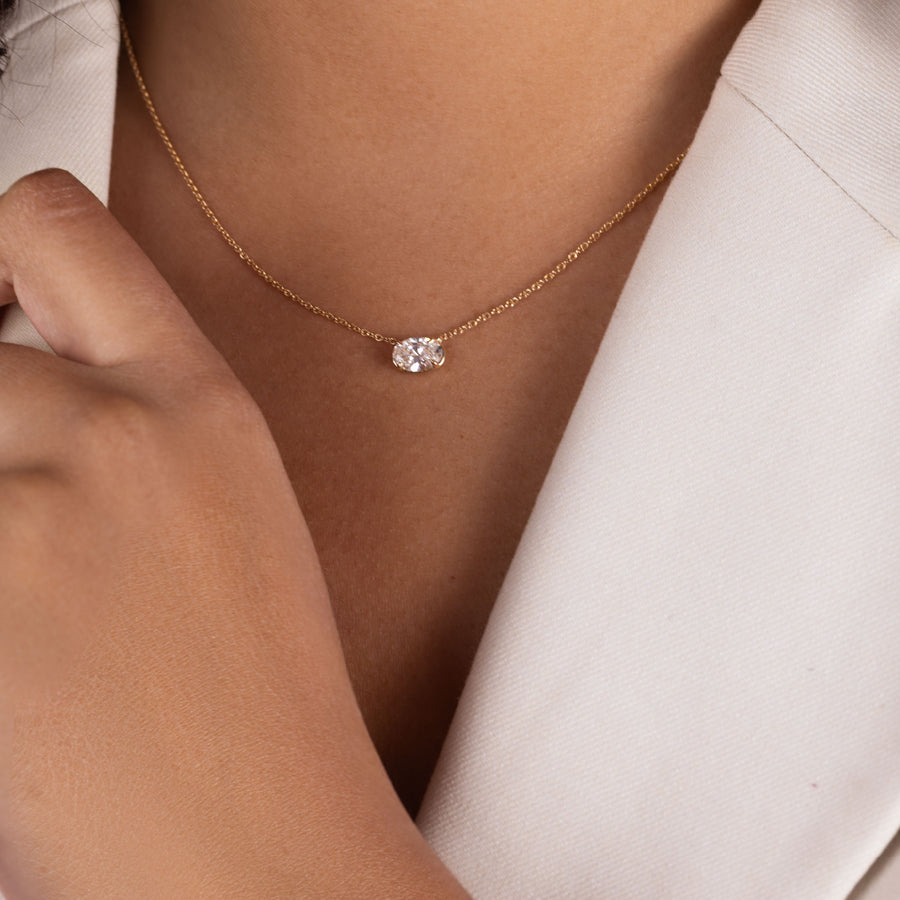 The Mara Necklace - Oval Georgian Pendant