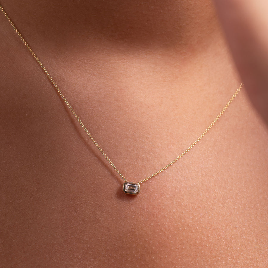 The Vera Necklace - Emerald Bezel Pendant