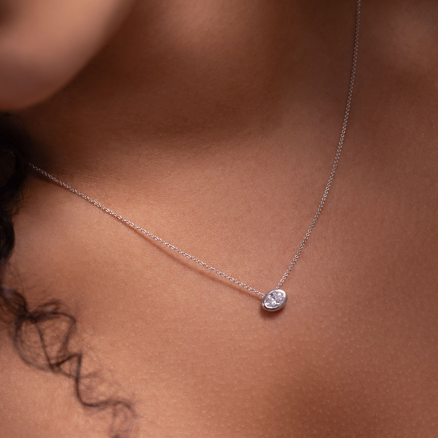 The Vera Necklace - Oval Bezel Pendant