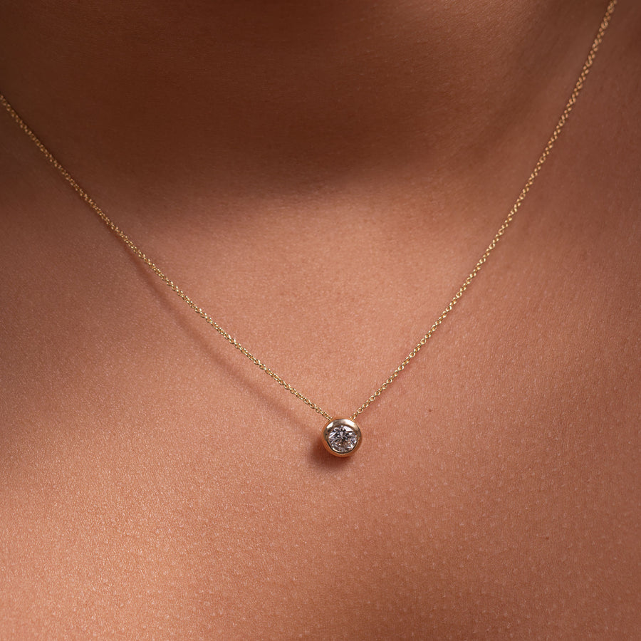 The Vera Necklace - Round Bezel Pendant