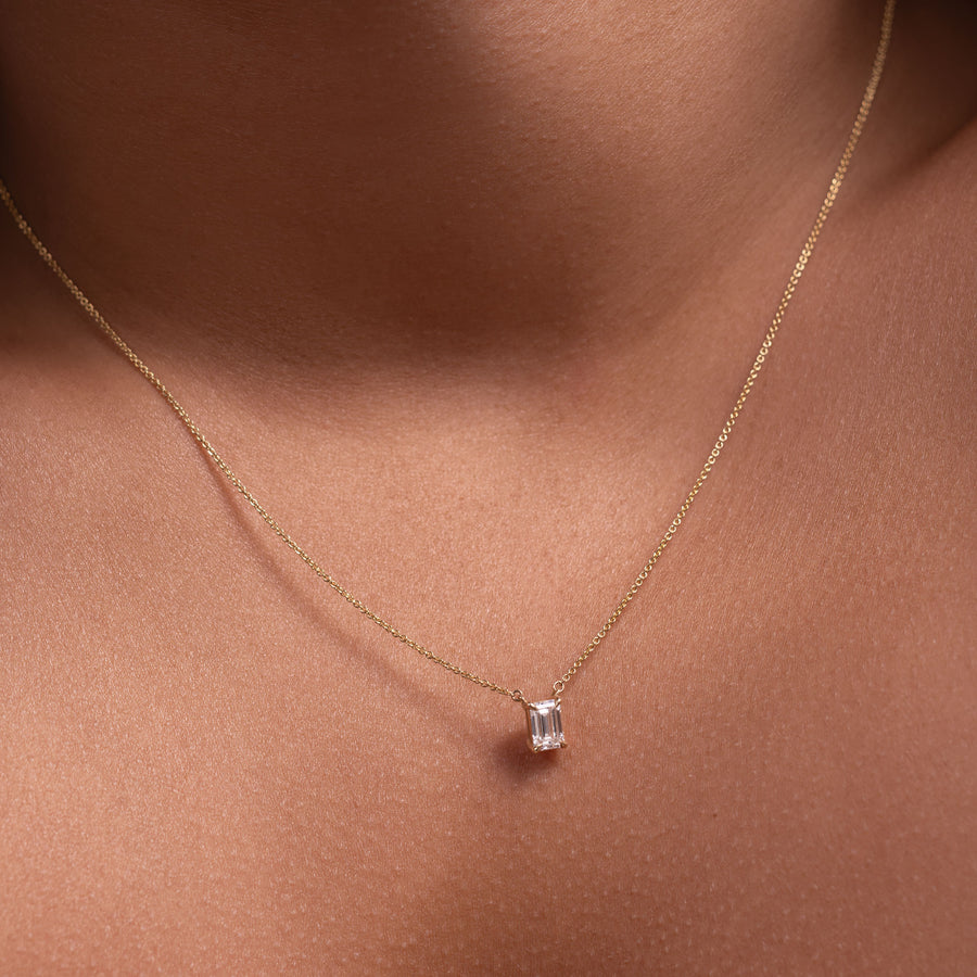 The Iris Necklace - Emerald Pendant