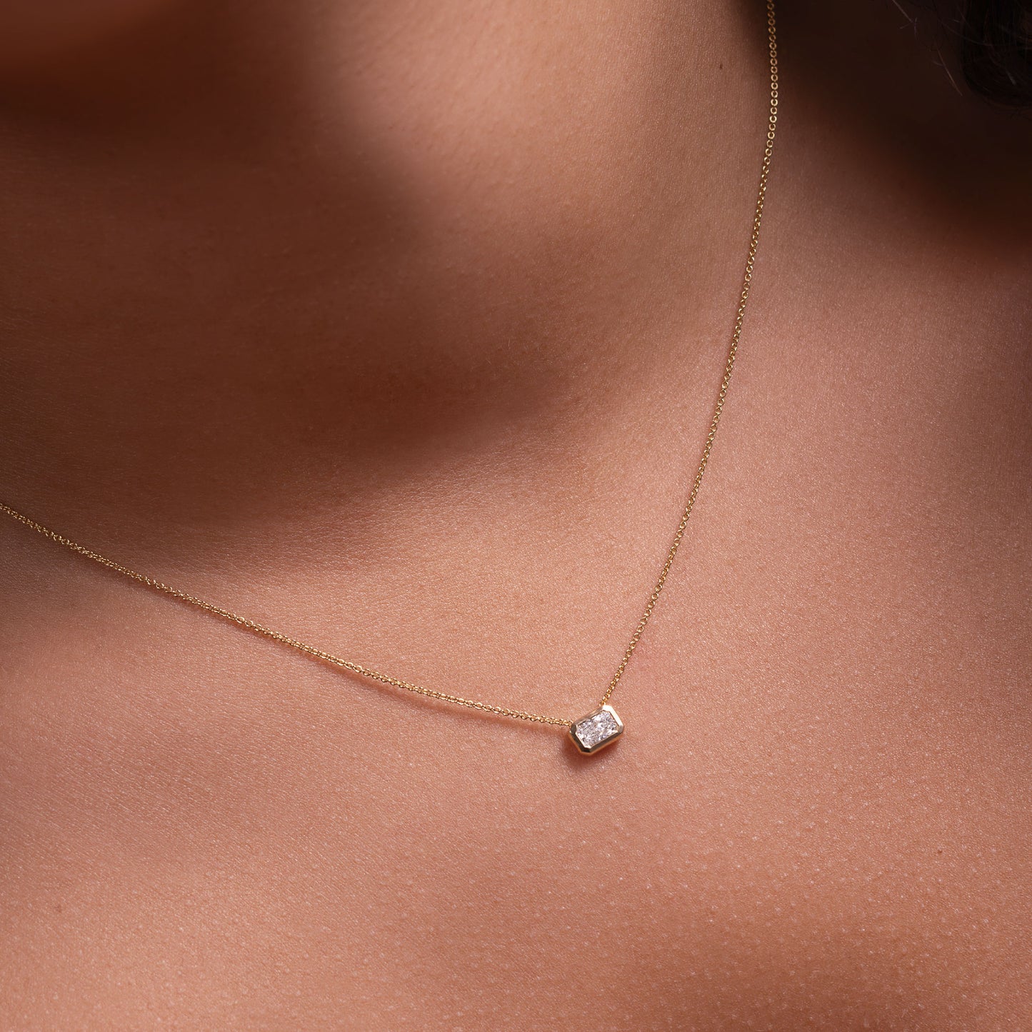 The Vera Necklace - Radiant Bezel Pendant
