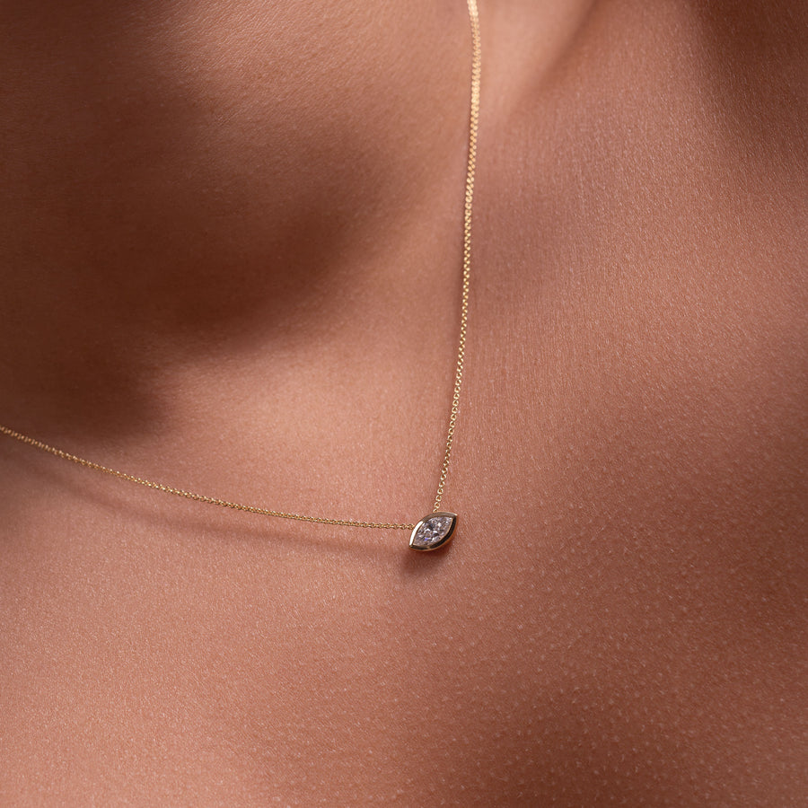 The Vera Necklace - Marquise Bezel Pendant