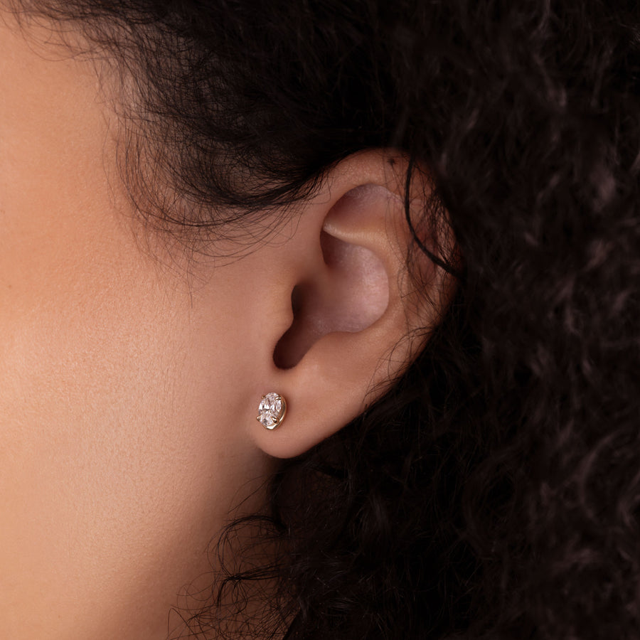 The Mara Earrings - Oval Georgian Studs
