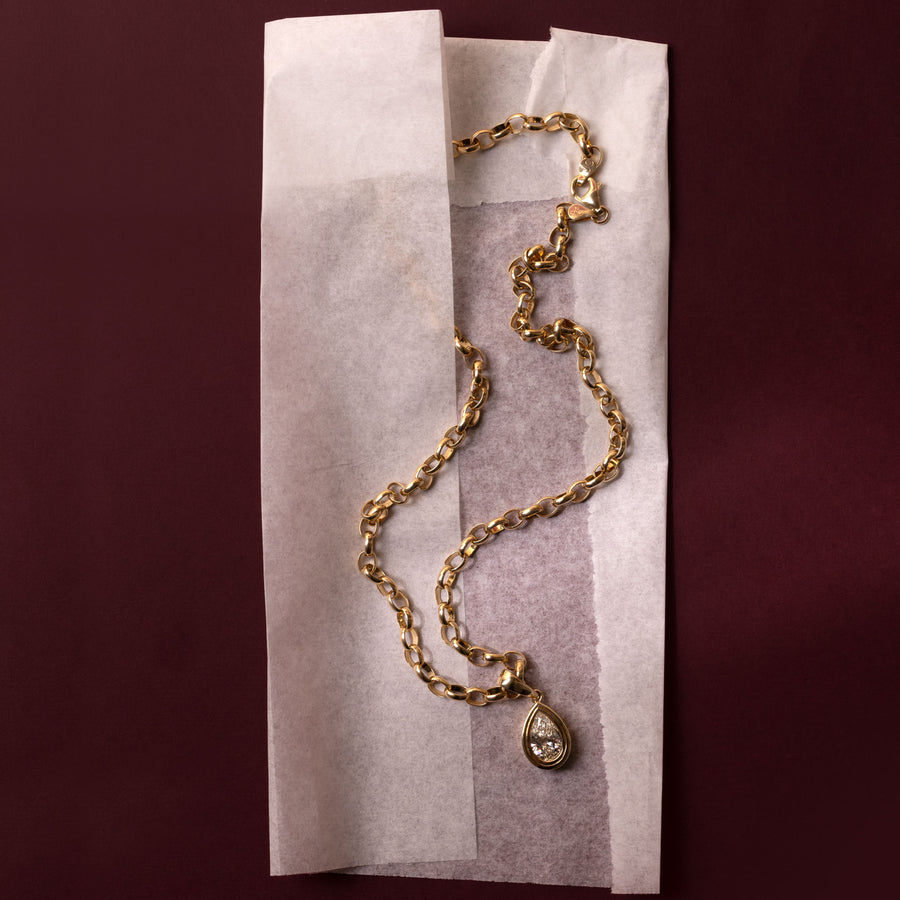 The Adira Pear Double Bezel Pendant