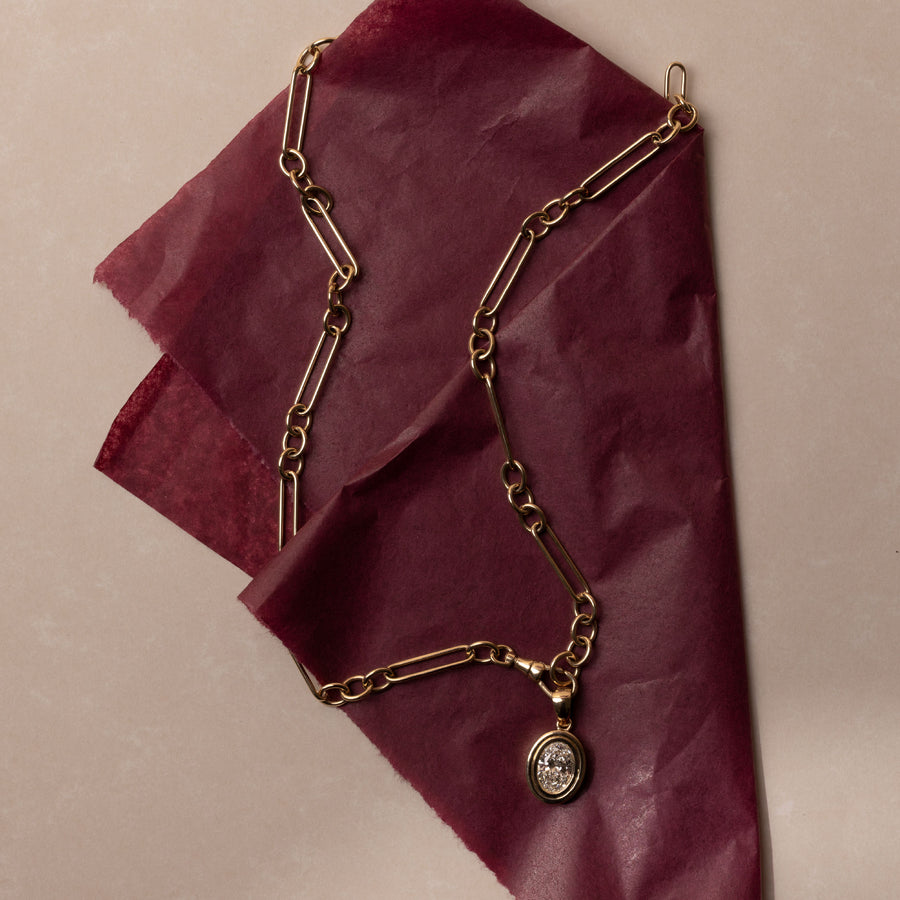 The Adira Oval Double Bezel Pendant