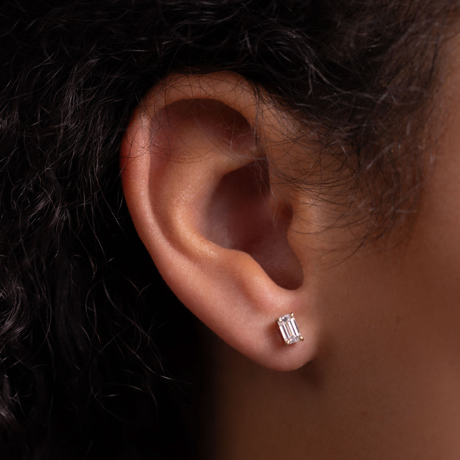 The Iris Earrings - Emerald Studs