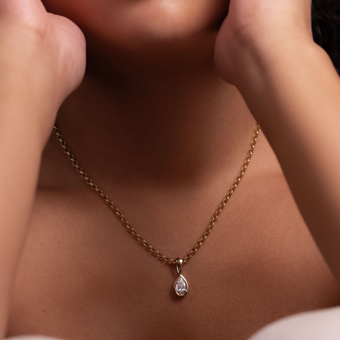 The Henley Pear Bezel Pendant