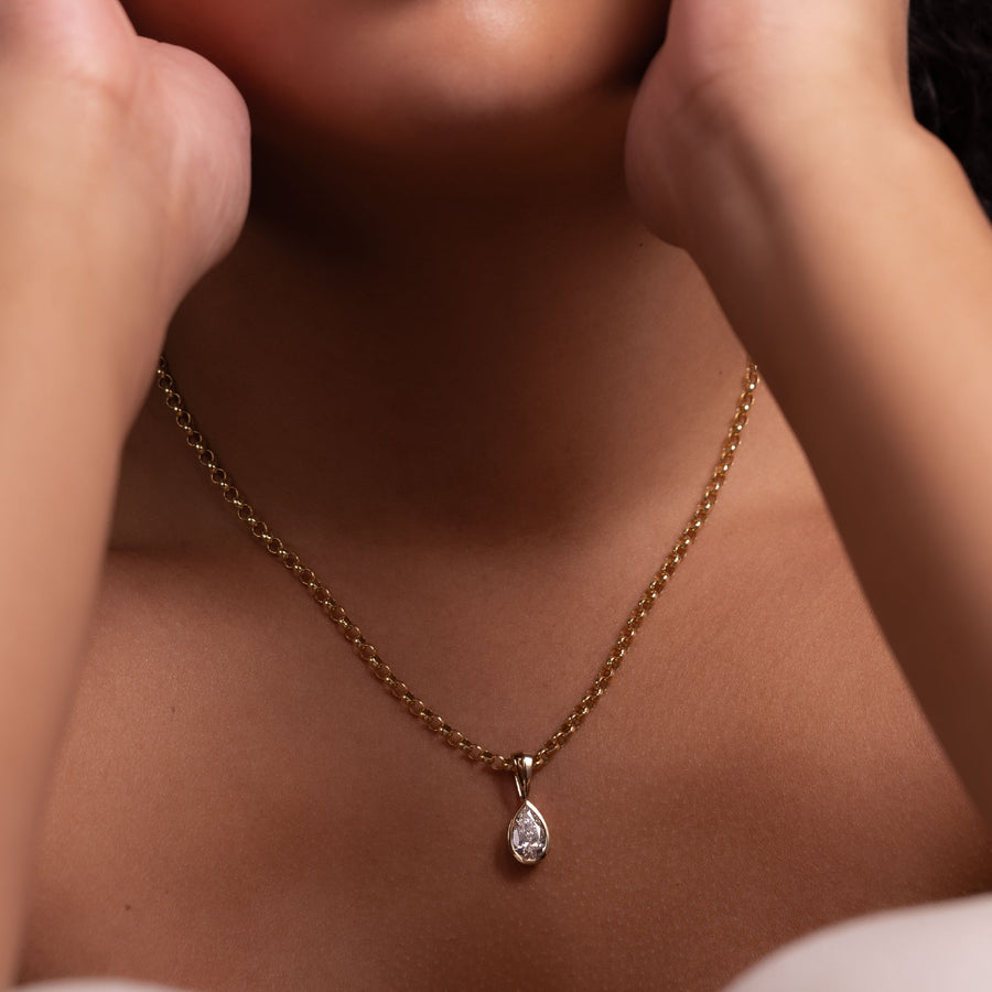 The Henley Pear Bezel Pendant
