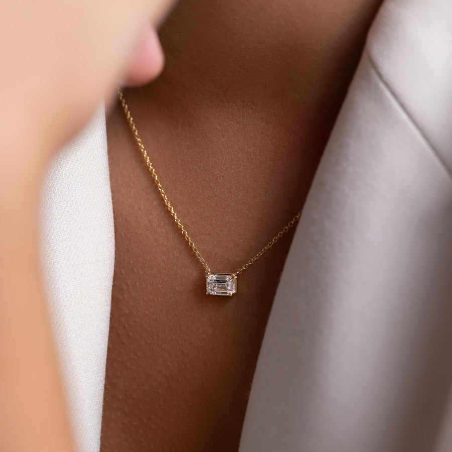 The Mara Necklace - Emerald Georgian Pendant